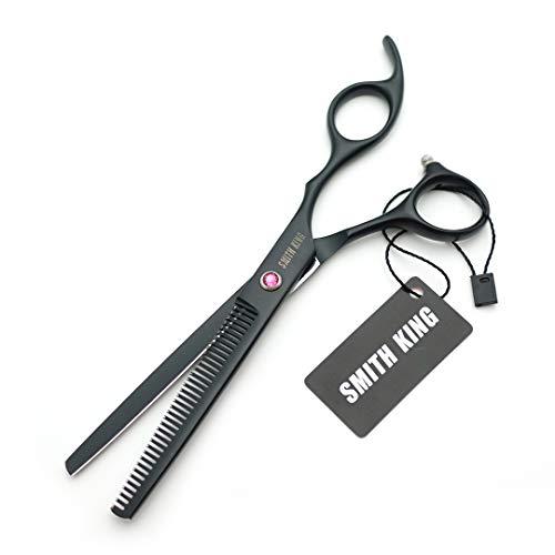 7.0 Inches Professional hair cutting thinning scissors set with razor (Black)